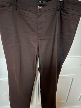 Lee Brown Stretch Trouser Pants flex motion size 18